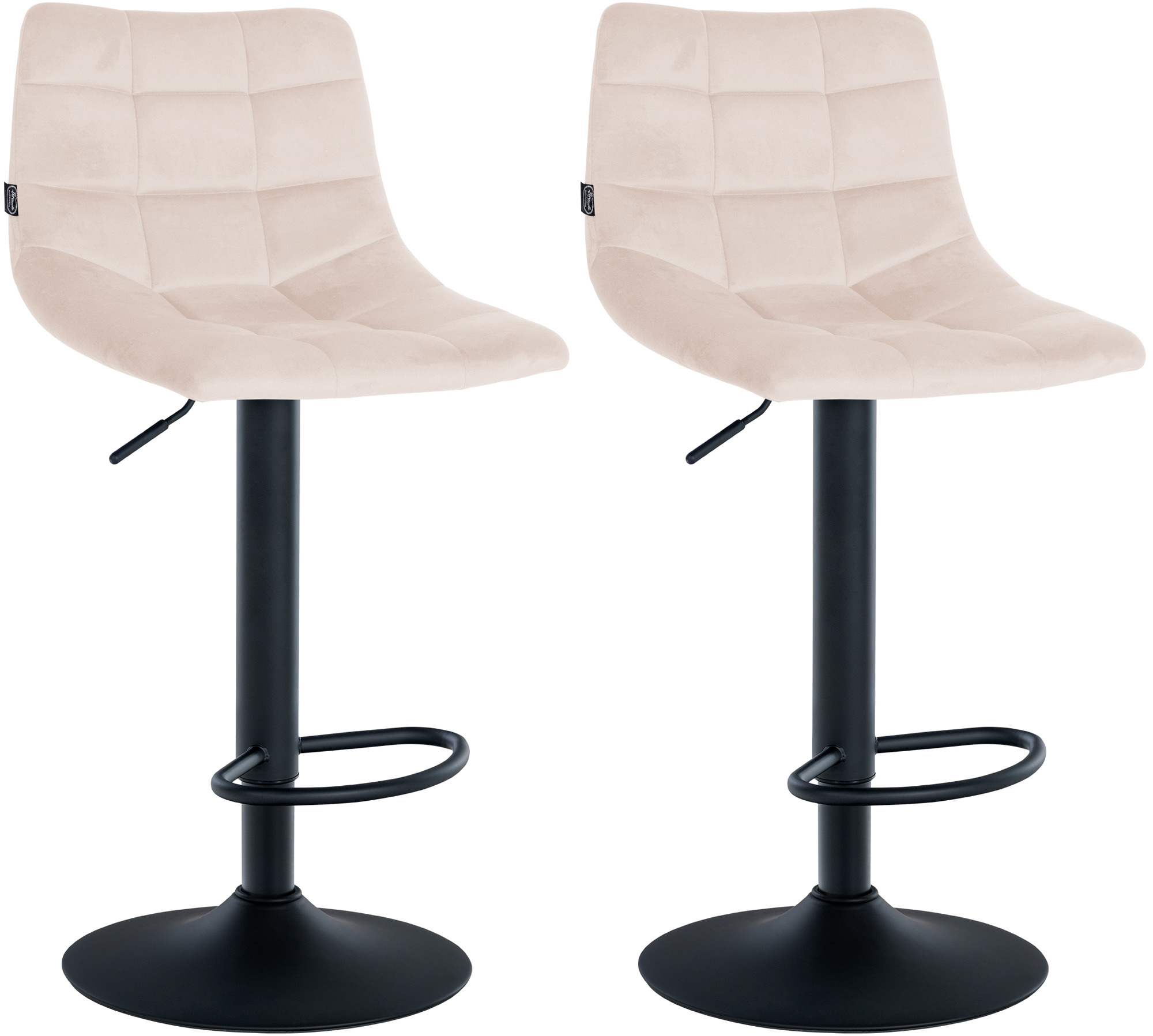 Set di 2 sgabelli da bar Jerry Velvet Beige schwarz