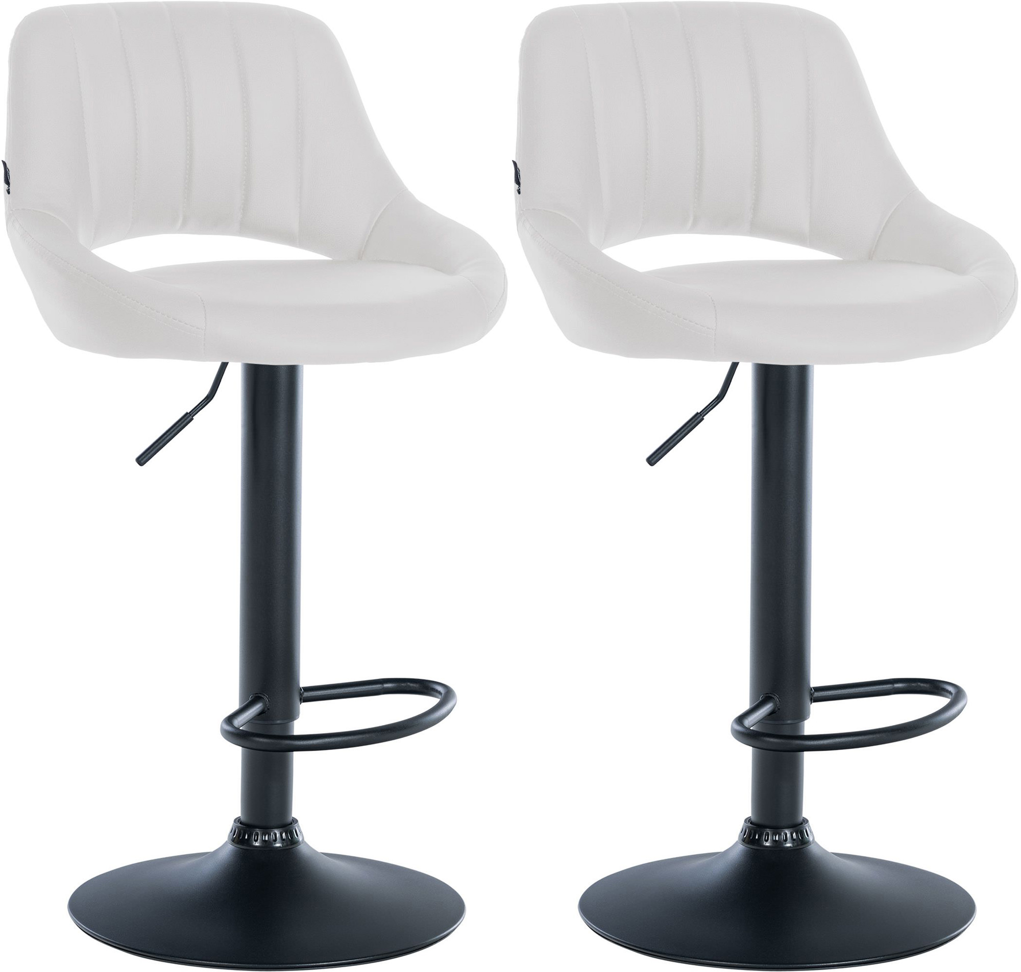 Set di 2 sgabelli da bar Milet in ecopelle Metallo nero opaco bianco