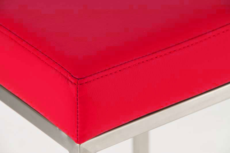 Sgabello Montreal in similpelle rosso edelstahl