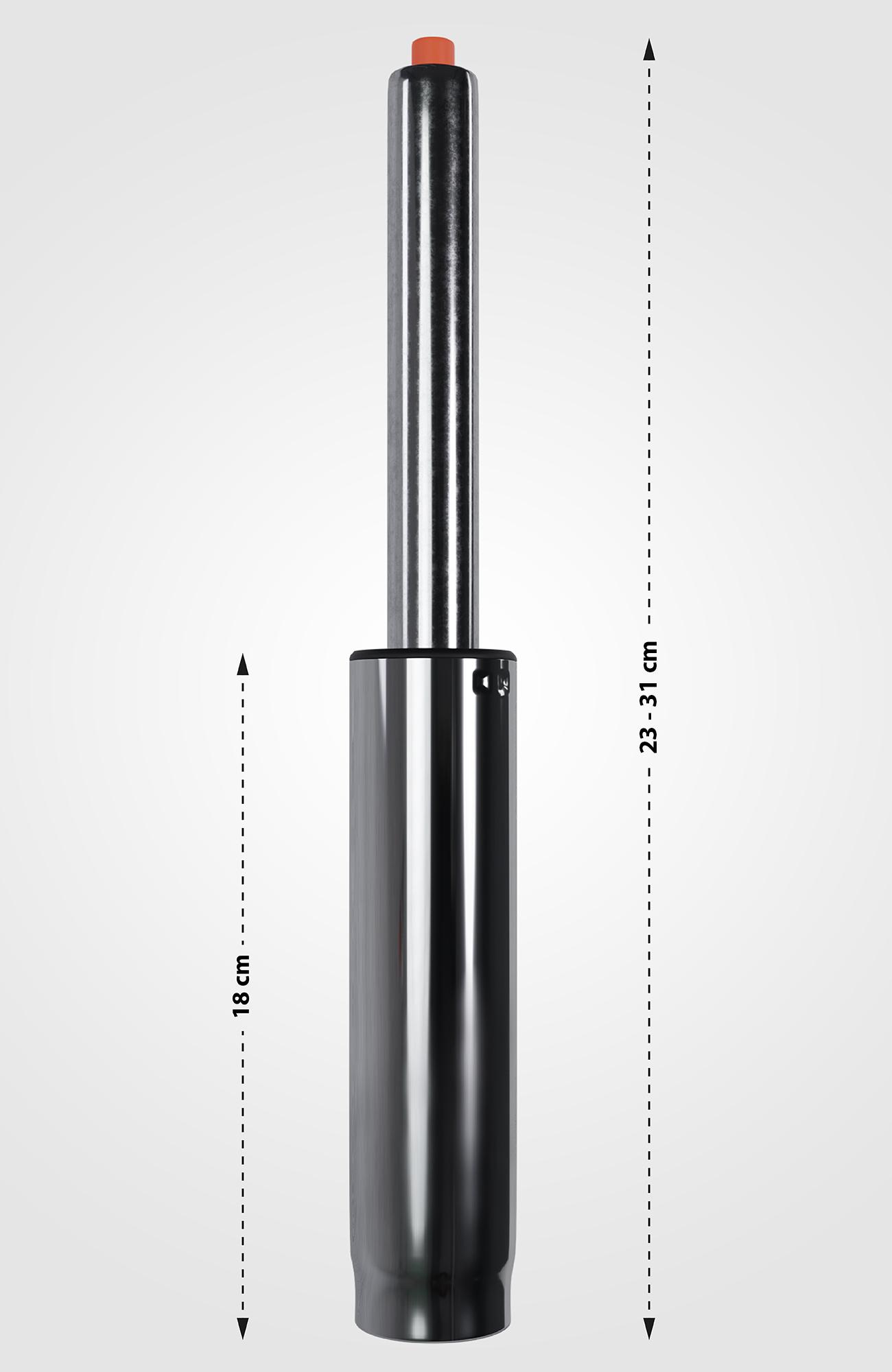 Molla a gas a pressione per sedie da ufficio cromato Ø 5cm, Länge 230-310mm