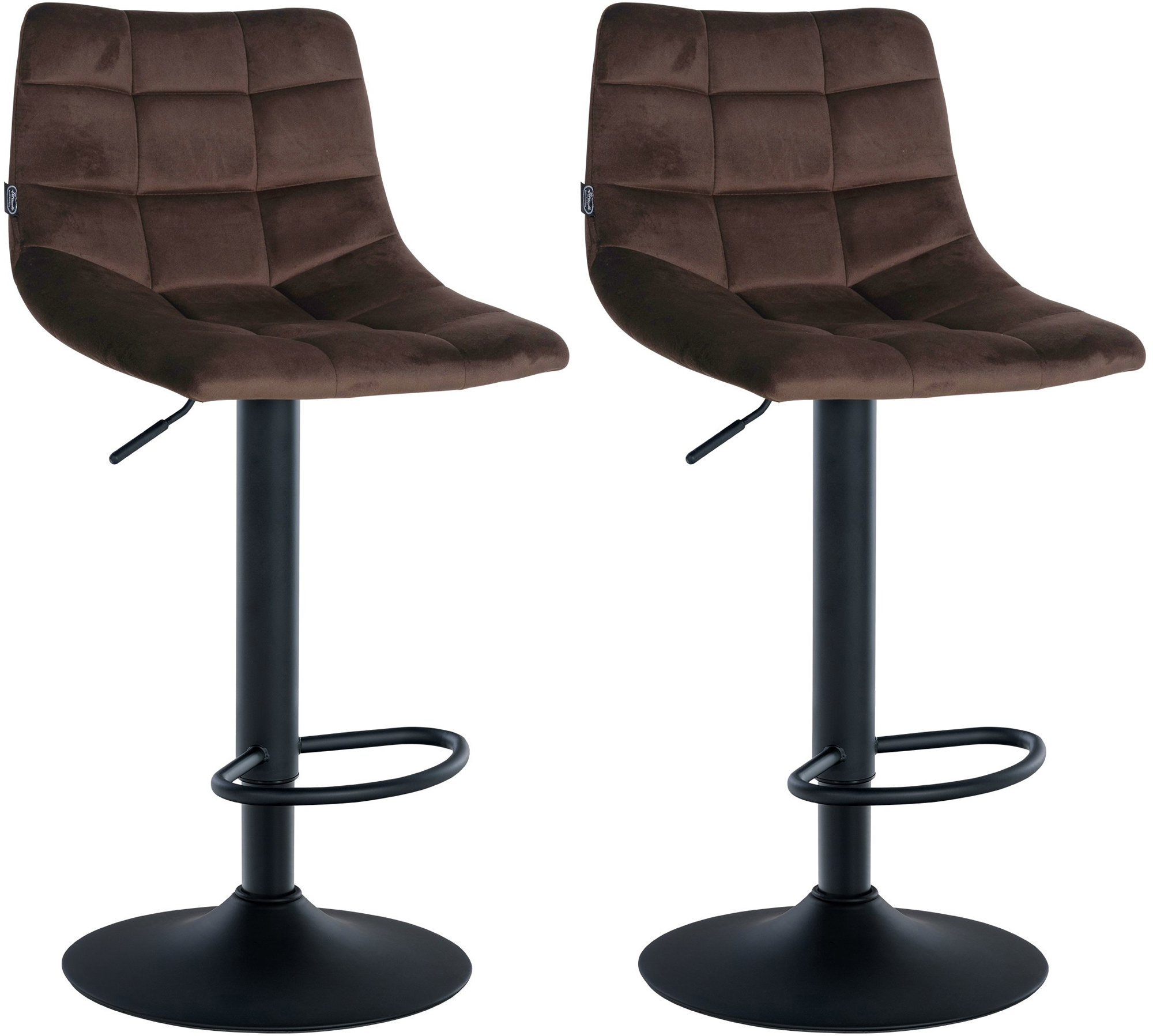 Set di 2 sgabelli da bar Jerry Velvet marrone schwarz