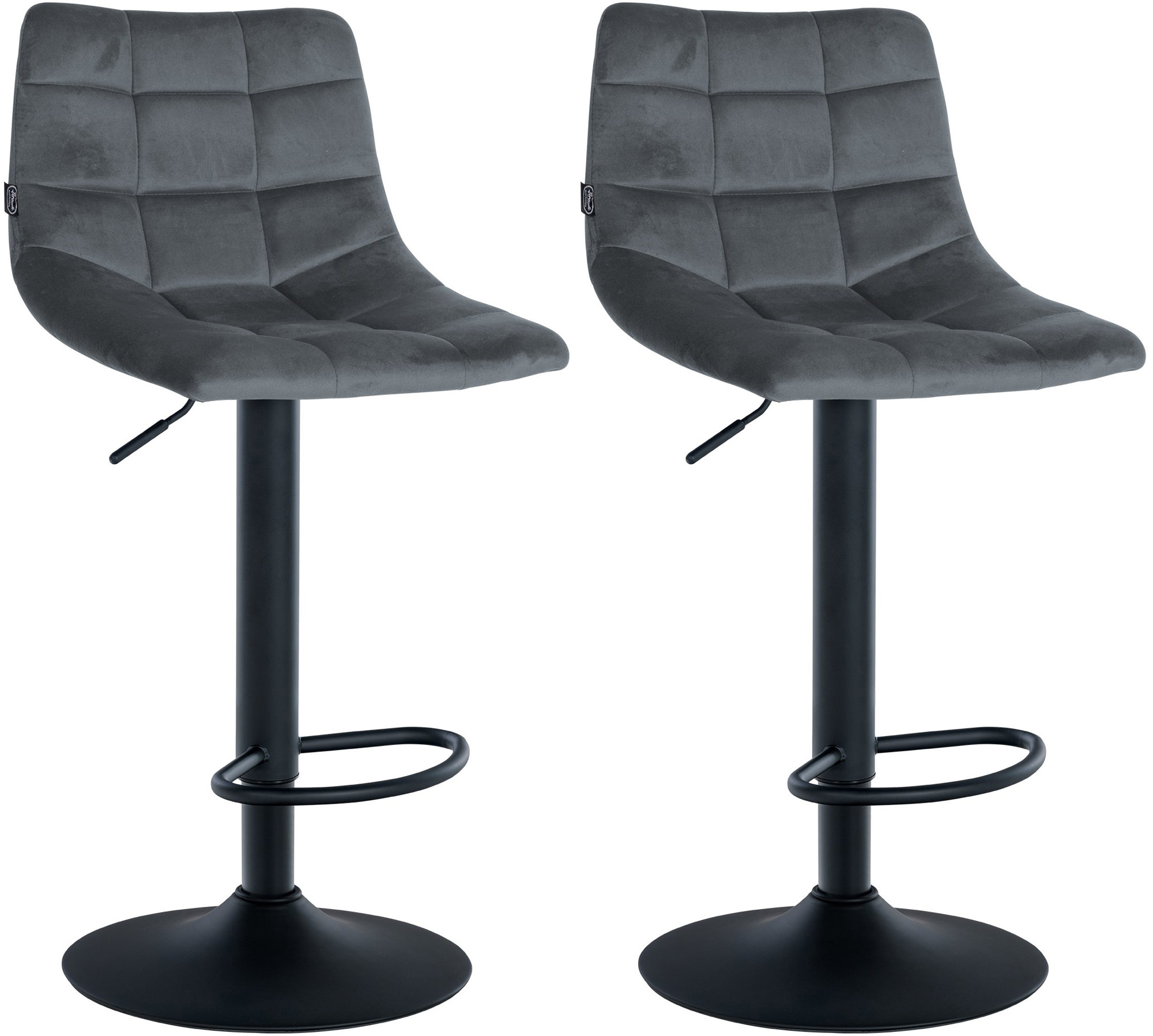 Set di 2 sgabelli da bar Jerry Velvet grigio scuro schwarz