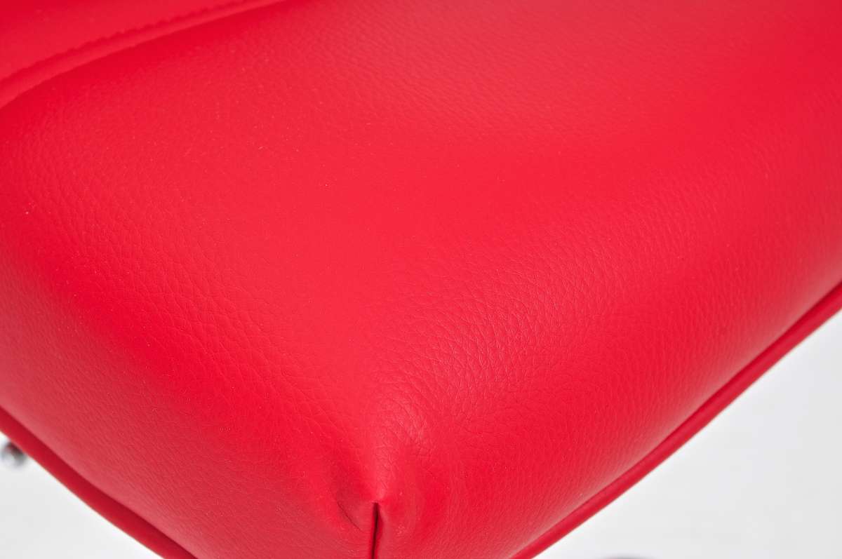 Sgabello Limerick in similpelle rosso chrom