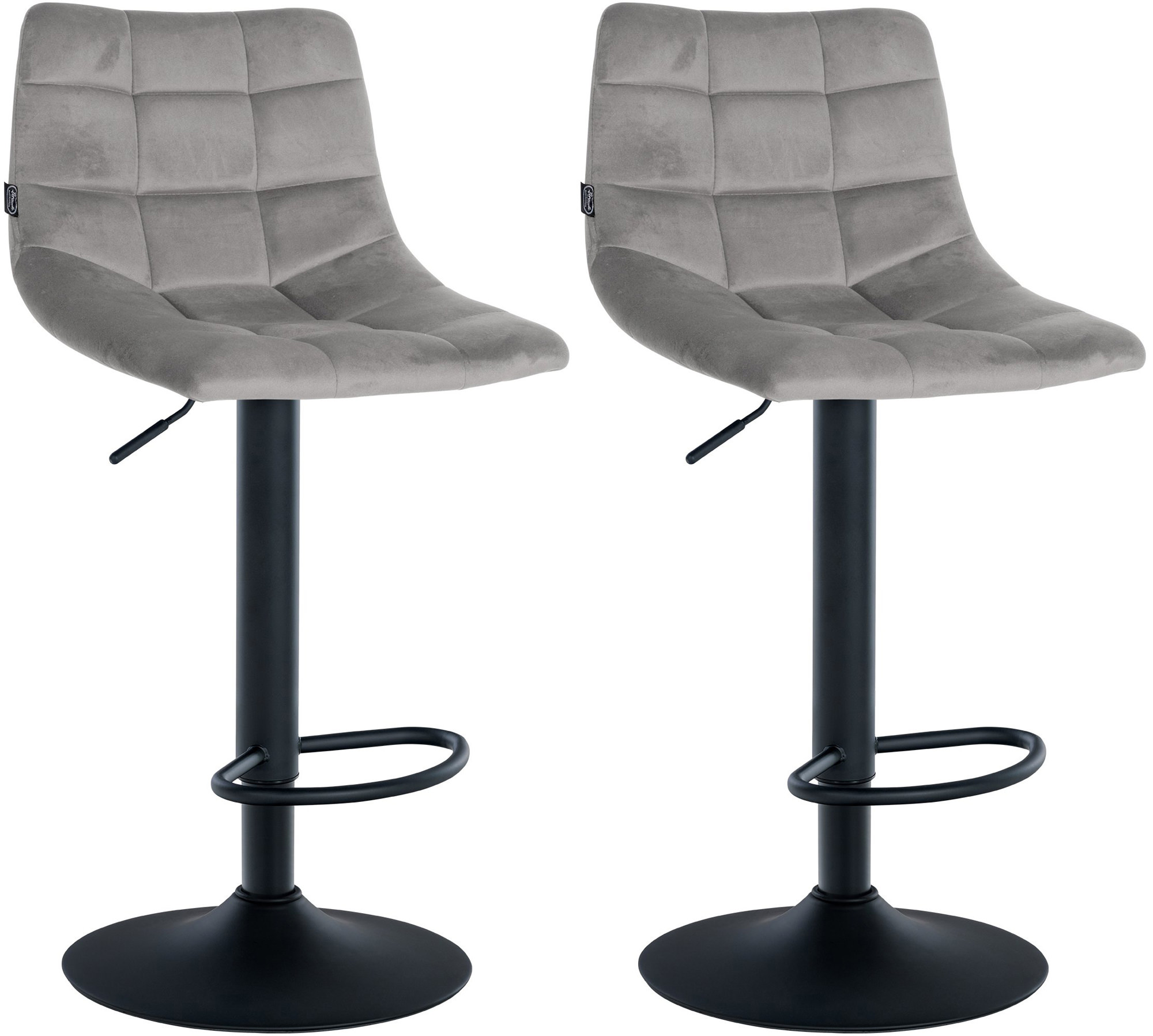 Set di 2 sgabelli da bar Jerry Velvet grigio schwarz