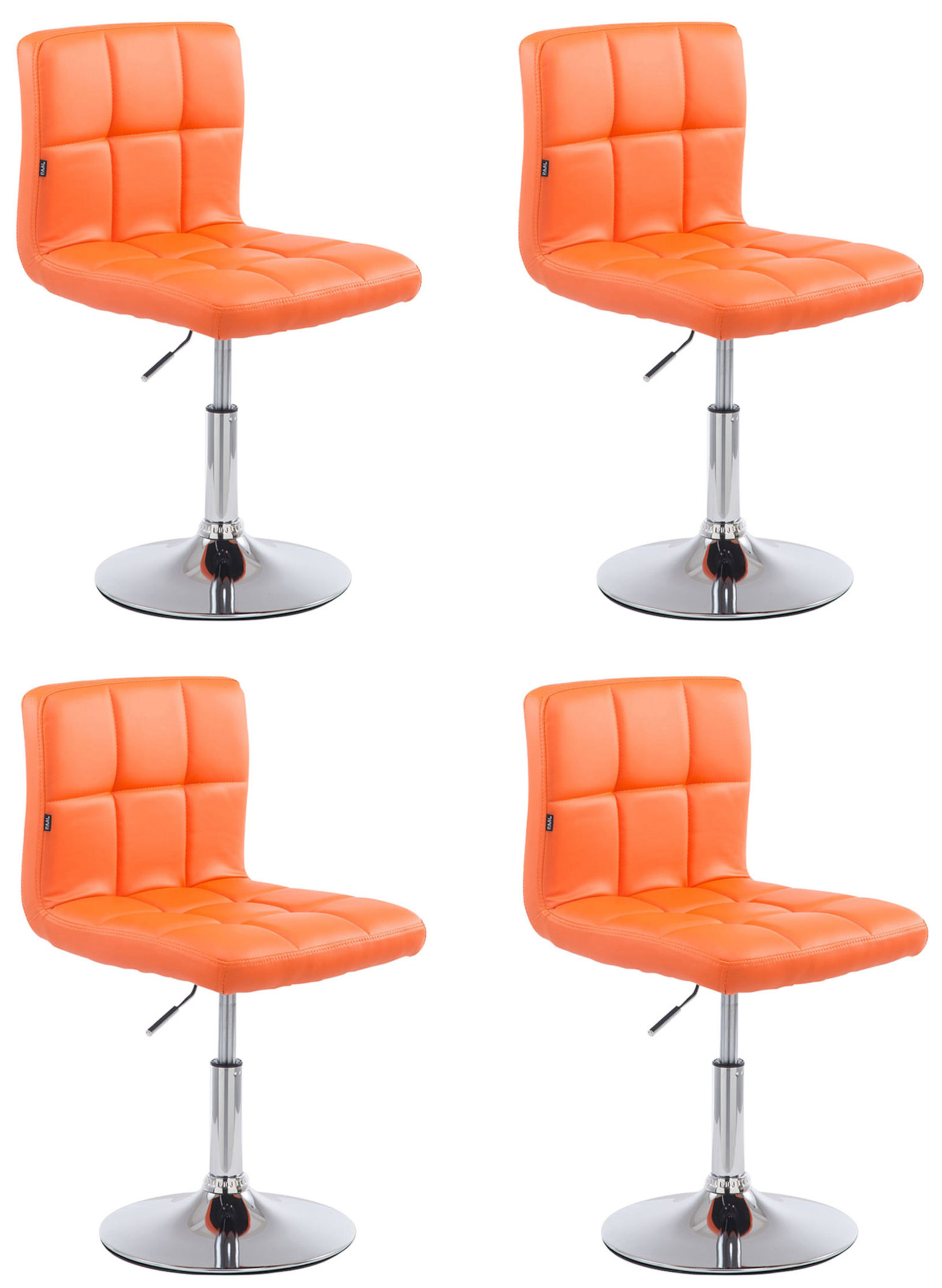 Set 4 sedie da lounge Palma similpelle arancione