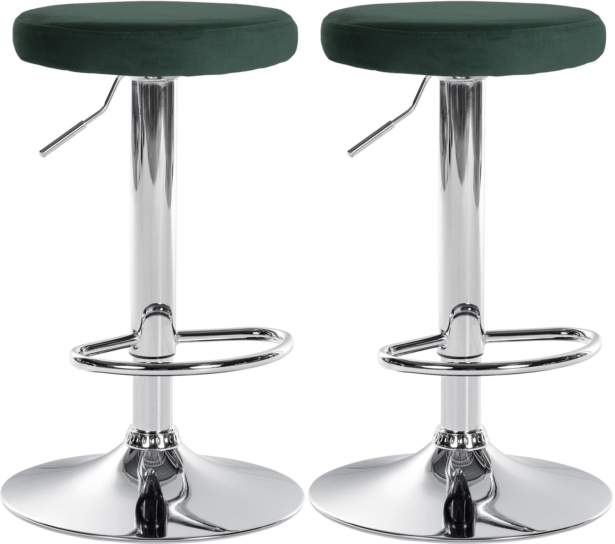 Set di 2 sgabelli da bar Ponte velvet Metallo in look cromato verde