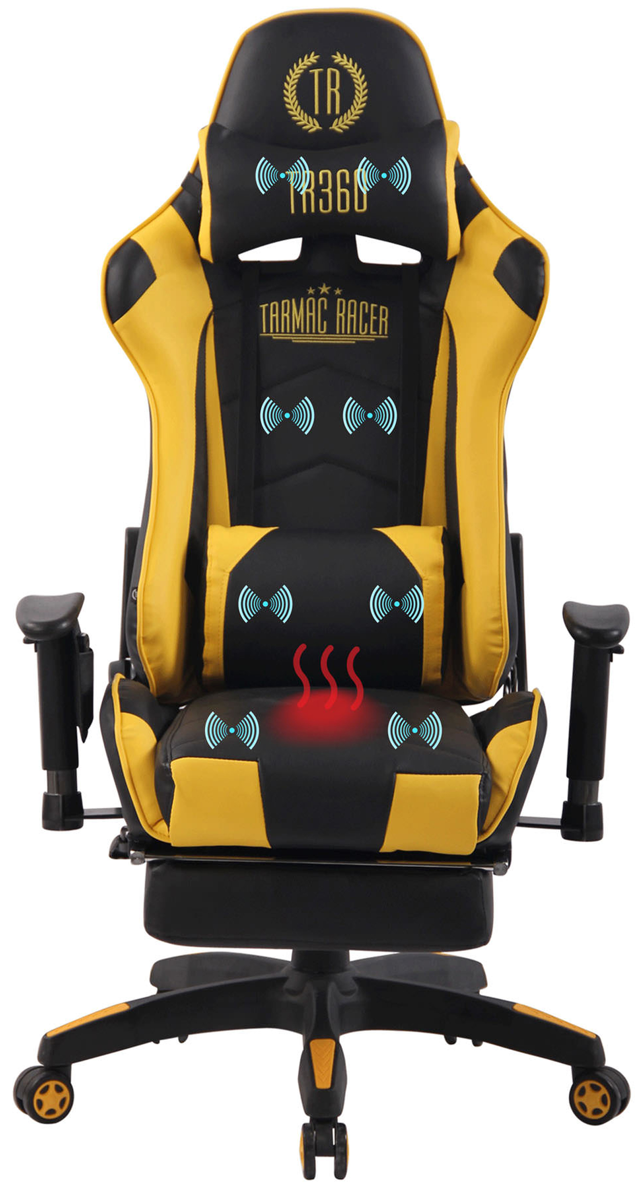 Poltrona Gaming Massaggiante Turbo XFM in Similpelle Nero/giallo